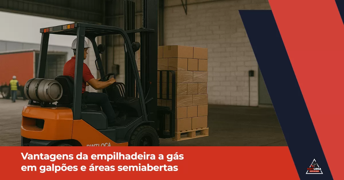 Vantagens da empilhadeira a gás em galpões e áreas semiabertas